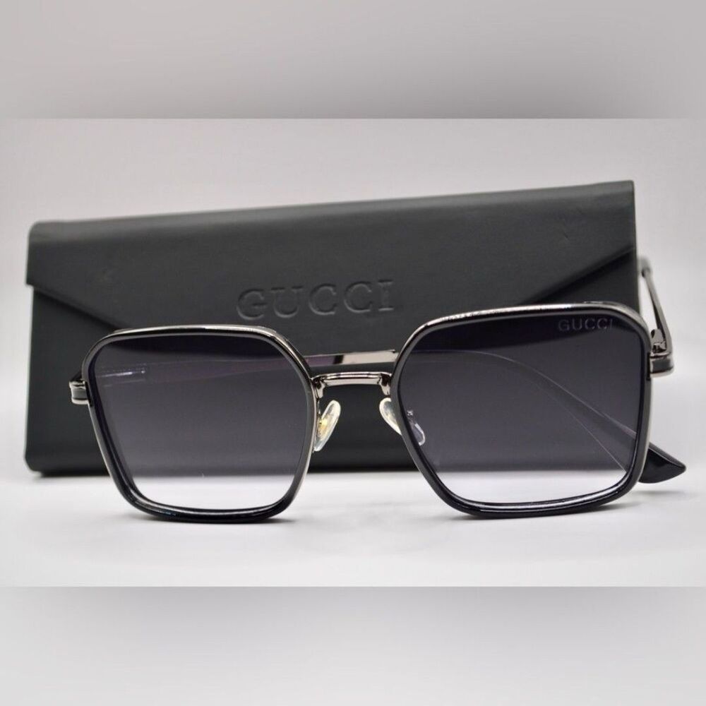 Gucci Women’s Sunglasses | Silver & Black | Purple Gray Gradient | 56-16-145 - Picture 12 of 12